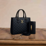 Luxury Checkered Handbag Set – Premium Designer Style Tote with Pouch & Strap